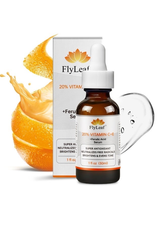Fly Leaf 20% Vitamin C + E + Ferulic Acid Triple Antioxidant Serum | Brightens Skin Tone and Neutralizes Free Radicals 30ml - Image 1